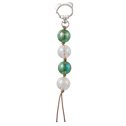 Décoration pendentif rond en acrylique transparent, Fermoirs pivotants en alliage en forme d'ours, breloques pour ornements de porte-clés de sac à dos