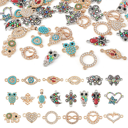 Соединители звеньев сплава, смолой и горный хрусталь, эмаль и бисер, разнообразные