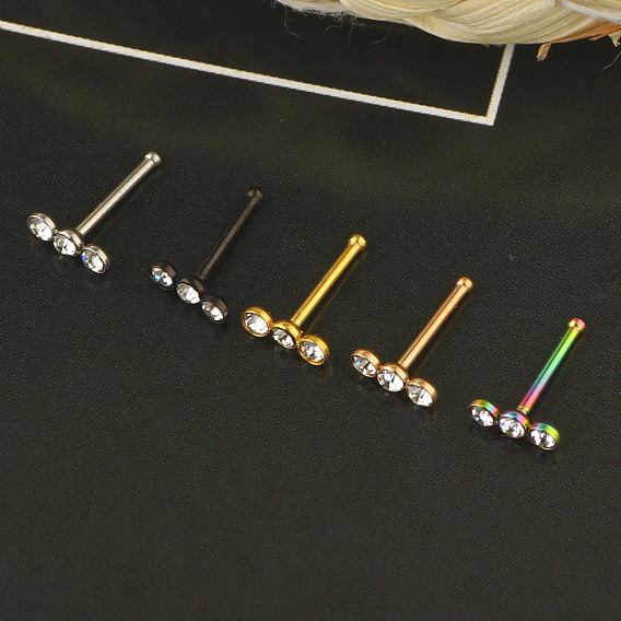 304 хрустальные стразы из нержавеющей стали 3 плоские круглые кольца для носовых косточек