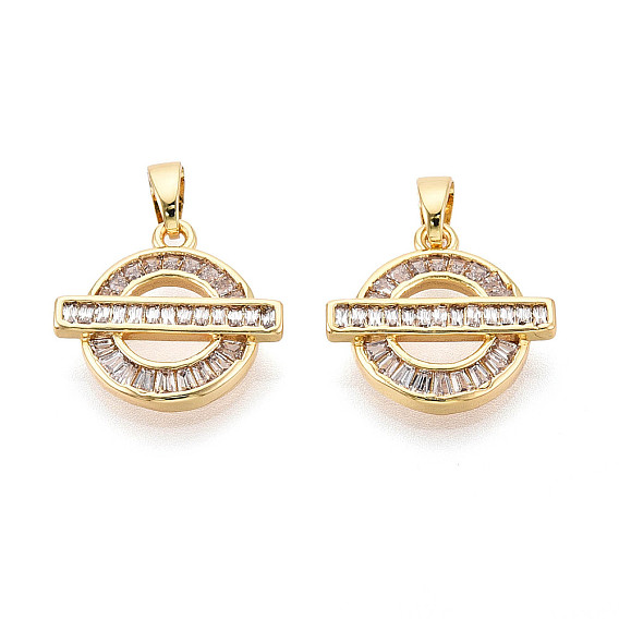 Латунные микро проложить кубического циркония подвески, без кадмия, без никеля и без свинца, плоско-круглые
