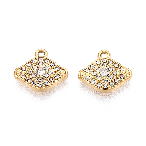 304 из нержавеющей стали амулеты горный хрусталь, Очарование лошадиных глаз, вакуумное покрытие pvd