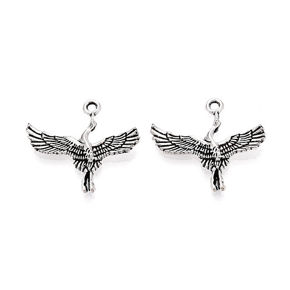 Сплавочные подвески тибетского стиля, подвески в виде красного венценосного журавля, без кадмия и без свинца