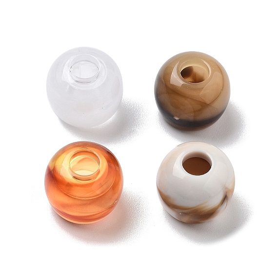 Двухцветные акриловые бусины, бусы из искусственного камня, круглые