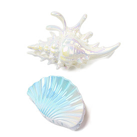 Пластиковые заколки-коготь для волос для женщин и девочек, форма раковины/ракушки, с железной фурнитурой