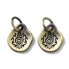 Tibetan Style Brass Pendants, Cadmium Free & Lead Free, Teardrop with Spiral Shell