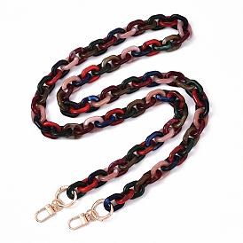 Acrylic Cable Chain Bag Decorative Chains, with Alloy Clasps, Bag Replacement Accessories, Light Gold