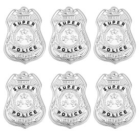 6шт. супер полицейские значки, железные нагрудные значки для рюкзака и одежды