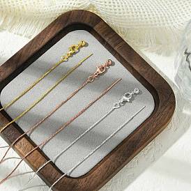 1мм стойка покрытие латунь коробка цепь регулируемый слайдер ожерелья для женщин мужчин, без кадмия и без свинца, 901 застежка из нержавеющей стали, долговечный