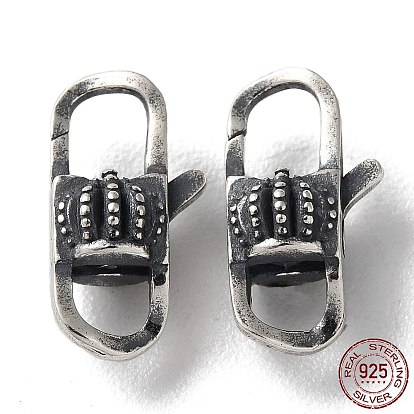 925 Thailand Sterling Silver Lobster Claw Clasps, Crown
