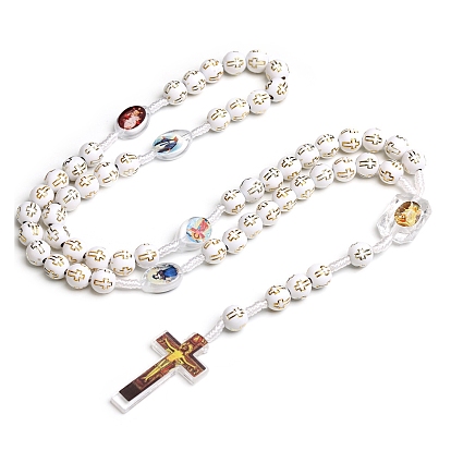 Пластиковый корс с подвесками в виде Иисуса, ожерелья из четок для женщин