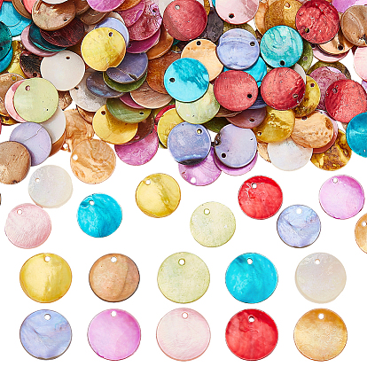 160 шт 10 цвета аэрозольная краска подвески из натуральной ракушки акойя, подвески в форме диска из перламутровой ракушки