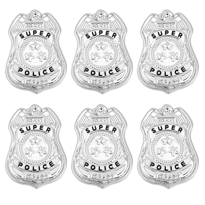 6шт. супер полицейские значки, железные нагрудные значки для рюкзака и одежды