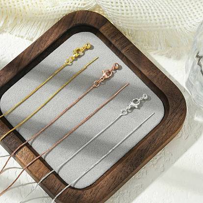 1мм стойка покрытие латунь коробка цепь регулируемый слайдер ожерелья для женщин мужчин, без кадмия и без свинца, 901 застежка из нержавеющей стали, долговечный