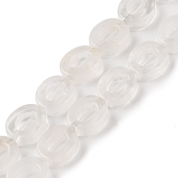 Природных кристаллов кварца бисер нитей, горный хрусталь полый плоский овал, бусины с номером ноль