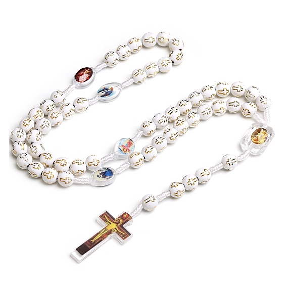 Пластиковый корс с подвесками в виде Иисуса, ожерелья из четок для женщин