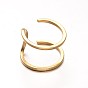 Simple 304 Stainless Steel Wide Band Hollow Cuff Rings, Open Rings