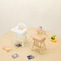 Деревянный стульчик для кормления мини-модель, аксессуары для кукольного домика с микро-ландшафтом, притворяясь опорными украшениями