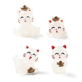 Светящиеся смоляные украшения для демонстрации кошек, украшение домашнего офиса, светится в темноте