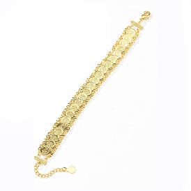 Brass Coin Link Chain Bracelet