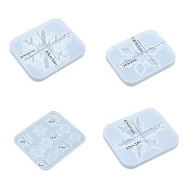 DIY Snowflake Pendant Making, with Silicone Pendant Molds & Measuring Cup, Plastic Transfer Pipettes, Latex Finger Cots, for Christmas