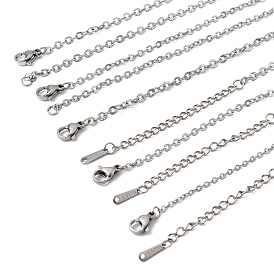 12шт. 304 ожерелья из нержавеющей стали с текстурированной цепочкой для мужчин и женщин, без потускнения