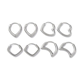 316 Surgical Stainless Steel Hoop Earrings for Women, Stainless Steel Color