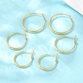 Латунь обруч серьги для женщин, без кадмия и без свинца, долговечный, стойки покрытие
