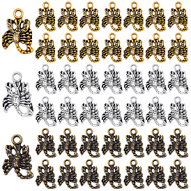 150 шт 3 стили подвески из сплава в тибетском стиле, скорпион