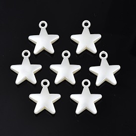 ABS Plastic Imitation Pearl Pendants, Star