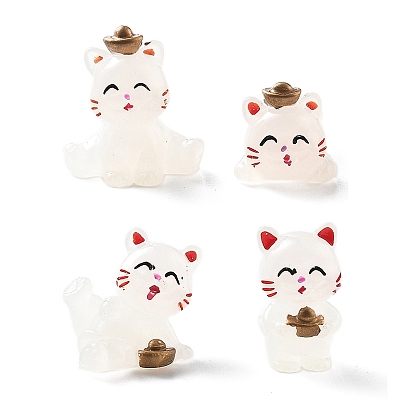 Светящиеся смоляные украшения для демонстрации кошек, украшение домашнего офиса, светится в темноте