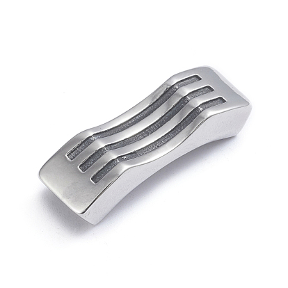 Retro 304 Stainless Steel Links, for Leather Cord Bracelets Making, Wave
