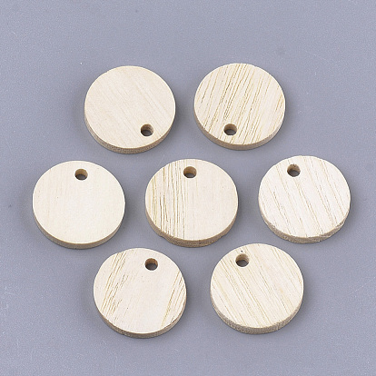 Wood Pendants, Flat Round