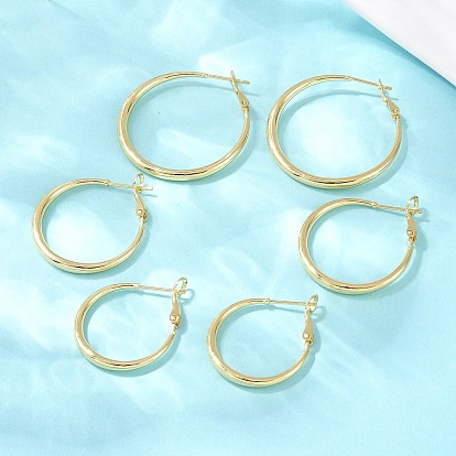 Латунь обруч серьги для женщин, без кадмия и без свинца, долговечный, стойки покрытие