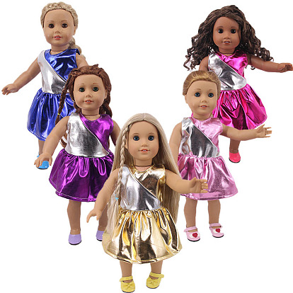 Cotton Doll Sleeveless Dress Suit, Doll Clothes Outfits, Fit for 18 inch American Girl Dolls