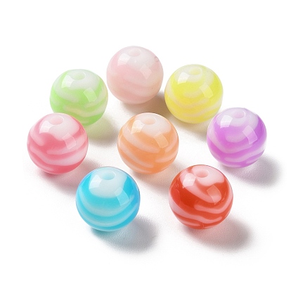 Two Tone Opaque Acrylic Beads, Round