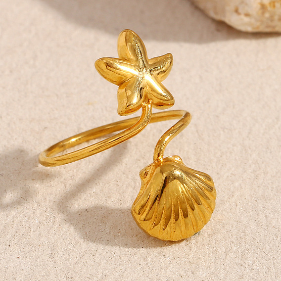 304 регулируемые манжеты из нержавеющей стали для женщин, Морские звезды и снаряды