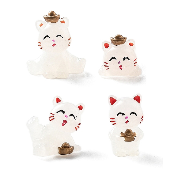 Светящиеся смоляные украшения для демонстрации кошек, украшение домашнего офиса, светится в темноте