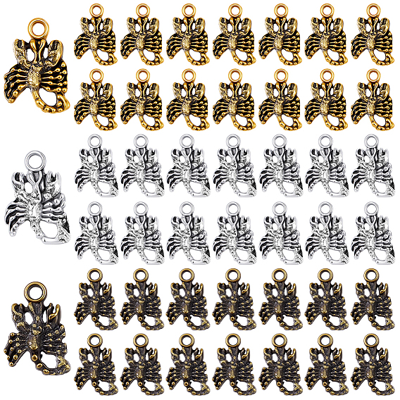 150 шт 3 стили подвески из сплава в тибетском стиле, скорпион