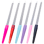 6 шт. 6 цветов пилочки для ногтей из нержавеющей стали для маникюра и дизайна ногтей, с пластиковыми ручками, полировочная палочка