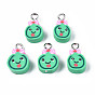 Imitation Food Handmade Polymer Clay Charms, with Platinum Plated Iron Loop, Lollipop with Bowknot & Smile