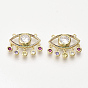 Brass Micro Pave Cubic Zirconia Pendants, Cadmium Free & Lead Free, Eye, Colorful