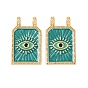 Латунные подвески, с эмалью, прямоугольник с оберегами от сглаза, без кадмия и без свинца, стойки покрытие, долговечный