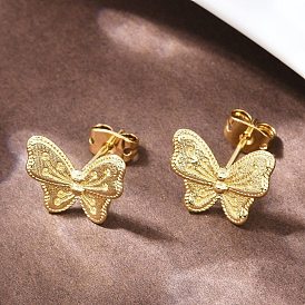 Серьги-гвоздики в форме бабочки из латуни, стойки покрытие, долговечный, без кадмия и без свинца