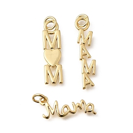 Латунные подвески ко дню матери, слово мама/мама, стойки покрытие, долговечный, без кадмия и без свинца