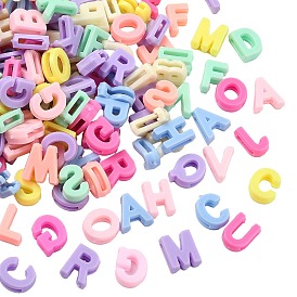 400шт непрозрачные шарики из смолы, письмо амулеты, разнообразные