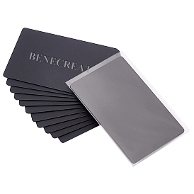 BENECREAT 12Pcs Rectangle Aluminum Alloy Blank Name Cards, for Laser Engraved Custom Visiting Business Cards