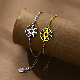 304 étoile en acier inoxydable liaison bracelets, bracelets chaîne câblée pour femmes