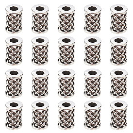 Zinc Alloy Beads, Imitation Woven Rattan Pattern, Column