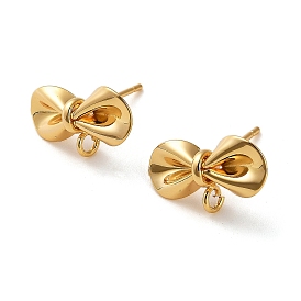 Brass Stud Earring Findings, Bowknot