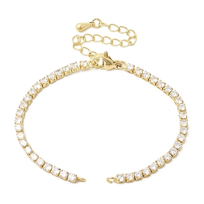 2.5мм латунный браслет с прозрачными кубическими циркониями для тенниса, стойки покрытие, долговечный, без свинца и без кадмия